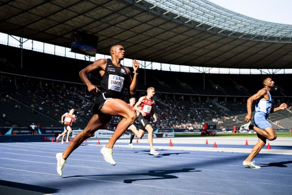 Malik Diakite (Hannover 96) im 400m Finale waehrend der deutschen Leichtathletik-Meisterschaften im Olympiastadion am 26.06.2022 in Berlin